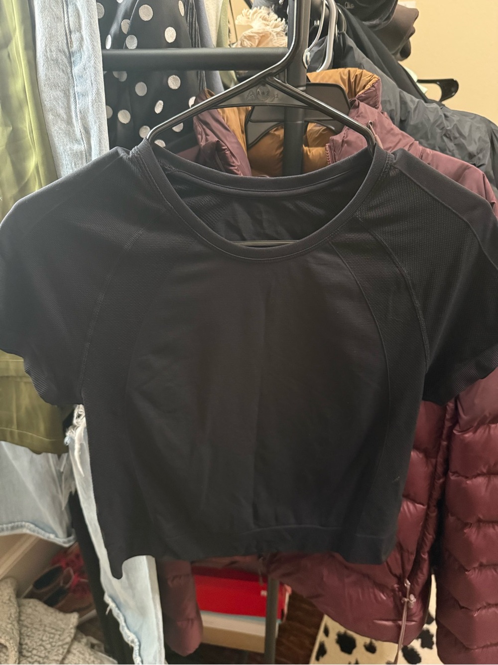 Sweaty Betty Black Short Sleeve Performance Crop Top